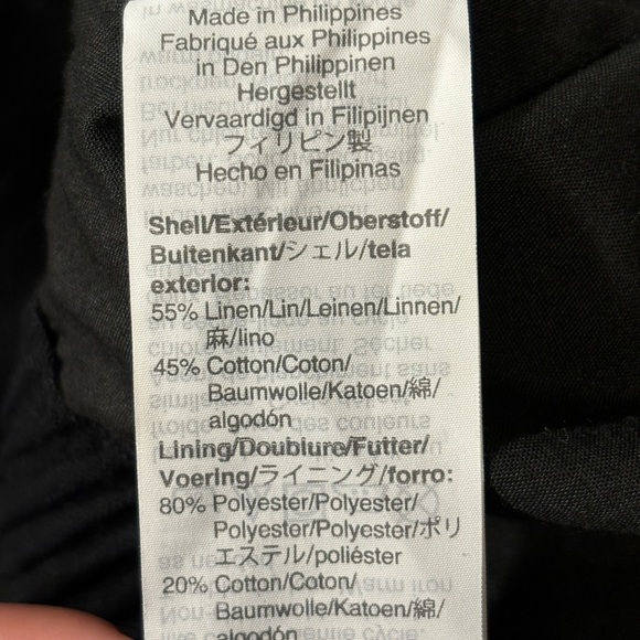 J by J. Crew Scallop hemline linen blend skirt Solid Black Color Sz 12 - Picture 4 of 9